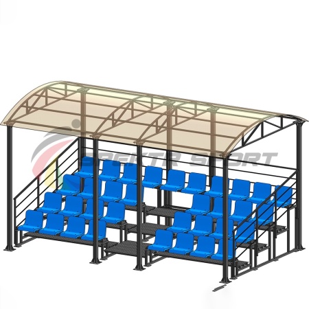 Купить Трибуна для зрителей 4 ряда на 34 места с навесом и перилами в Макарьеве 